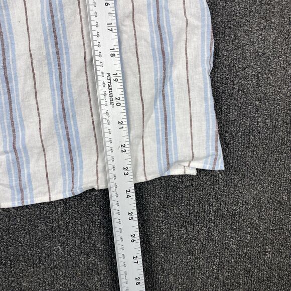 NEW Loft Blouse Linen Blend Women’s Multicolor Short Sleeve Top Size Large - Picture 2 of 6